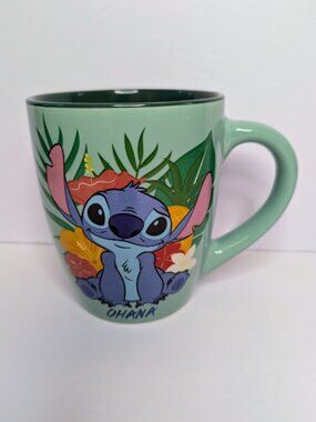 Disney Stitch Ohana Large Jumbo Ceramic Coffee Mug Cup 25oz
